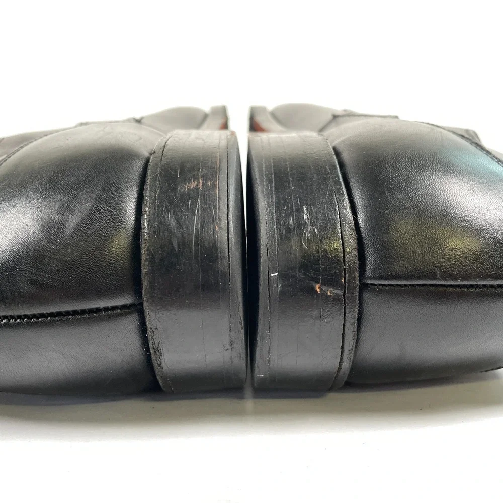 Brooks Brothers Loafers Mens Size 10.5 D Black Leather Apron Toe Dress Shoes USA